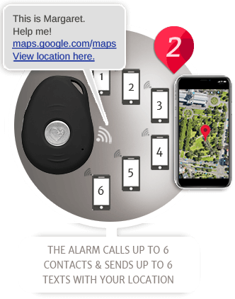 Step 2 - Alarm calls up to 6 contacts and sends up to 6 texts with the device location